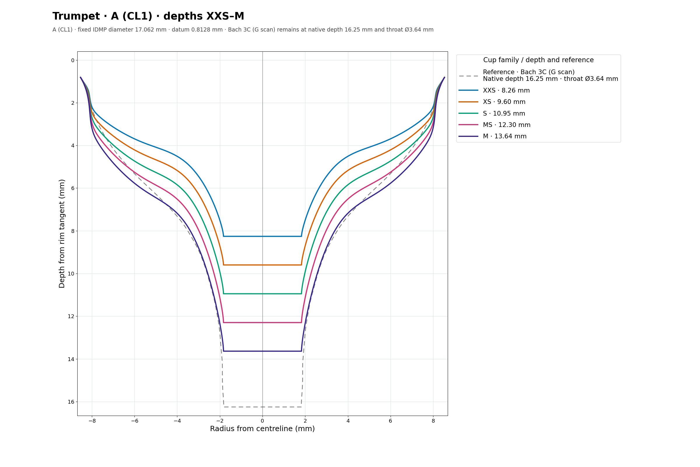 A (CL1) cup cross section overlay