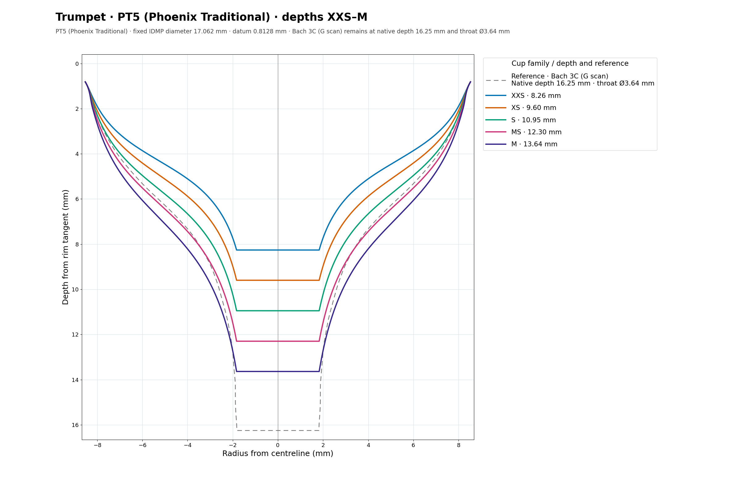 PT5 cup cross section overlay